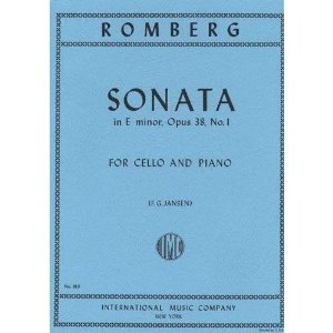 Romberg Sonata In E Minor Op. 38 No. 1. For Cello and piano. Edited by Peter Jansen. International